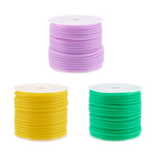 Craftdady 30 m PVC-Schlauchschnur aus synthetischem Gummi, 2 mm Rohr, hohles Gummiseil, Kunststoffschnürung, Memory-Schnur, umwickelte Kunststoffspule für Schmuckherstellung, DIY, Stricken, Handwerk von Craftdady