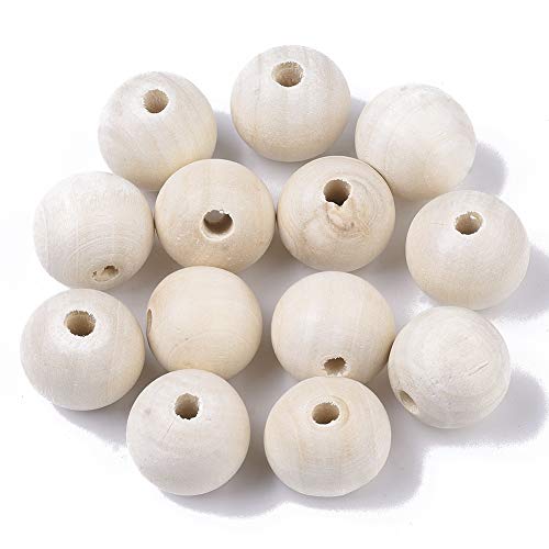 Craftdady 300 Stück Holzperlen, 20 mm, natürlich, rund, gewachst, lose Perlen, Abstandshalter aus Holz, Blumenmuster, weiß, für handgefertigte Dekorationen, Schmuckherstellung, 4 mm großes Loch Craftdady 300 Stück Holzperlen, 20 mm, natürlich, rund, gewachst, lose Perlen, Abstandshalter aus Holz, Blumenmuster, weiß, für handgefertigte Dekorationen, Schmuckherstellung, 4 mm großes Loch von Craftdady