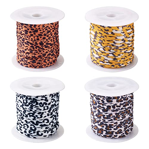 Craftdady 4 Rollen flache Polyester-Schnur, elastische Schnur, Leopardenmuster, schmale dehnbare Schnüre, weiche Seilfäden für DIY, Basteln, Nähen, Makramee, Schmuckherstellung Craftdady 4 Rollen flache Polyester-Schnur, elastische Schnur, Leopardenmuster, schmale dehnbare Schnüre, weiche Seilfäden für DIY, Basteln, Nähen, Makramee, Schmuckherstellung von Craftdady