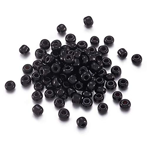 Craftdady 4 mm große schwarze Glasperlen, 6/0, blickdicht, kleine Pony, lose Abstandshalter für DIY-Armbänder, Halsketten, Schlüsselanhänger, Schmuck, ca. 495 Stück Craftdady 4 mm große schwarze Glasperlen, 6/0, blickdicht, kleine Pony, lose Abstandshalter für DIY-Armbänder, Halsketten, Schlüsselanhänger, Schmuck, ca. 495 Stück von Craftdady