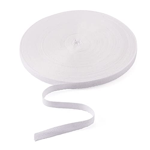 Craftdady 45 m weißes Baumwoll-Twill-Klebeband, 10 mm, weiches Schrägband, 0,9 cm, Fischgräten-Gurtband, Rolle für Bastelarbeiten, Weiß Craftdady 45 m weißes Baumwoll-Twill-Klebeband, 10 mm, weiches Schrägband, 0,9 cm, Fischgräten-Gurtband, Rolle für Bastelarbeiten, Weiß von Craftdady