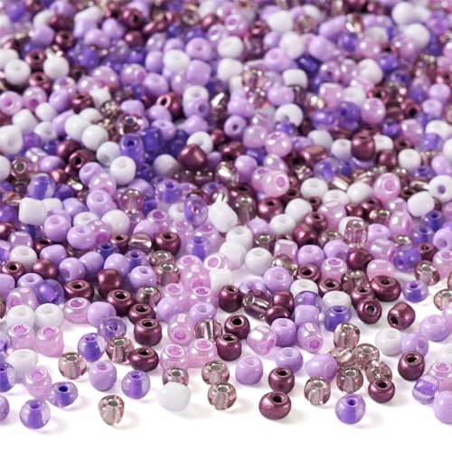 Craftdady 480 Stück violette Glasperlen, 4 mm, undurchsichtige Farbe, Pony, tschechische Glasperlen, Abstandshalter für DIY, Perlen, Armband, Halskette, Schmuckherstellung, Gemischtes Flieder von Craftdady