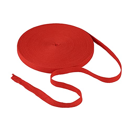 Craftdady Köperband aus Baumwolle, 45 m lang, 16 mm breit, rotes Twillband mit Fischgrätenmuster, Schrägband, zum Nähen, Stricken und Basteln, für Kunsthandwerk, Geschenkverpackungen von Craftdady