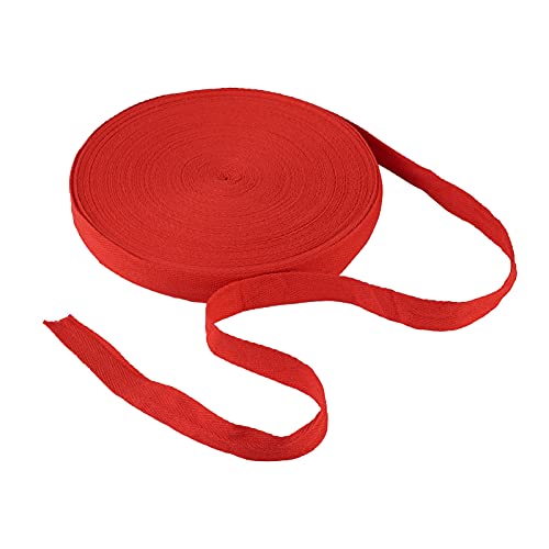 Craftdady Köperband aus Baumwolle, 45 m lang, 20 mm breit, rotes Twillband mit Fischgrätenmuster, Schrägband, zum Nähen, Stricken und Basteln, für Kunsthandwerk, Geschenkverpackungen von Craftdady