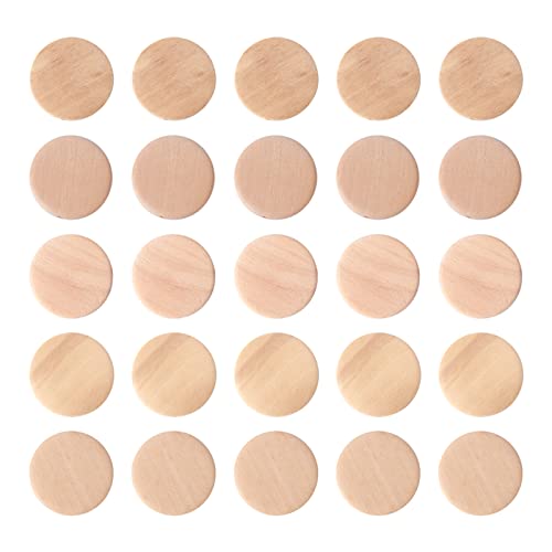 Craftdady 50 Stück 30 mm unlackierte flache runde Holzperlen, natürliche Holzmünzen, Abstandshalter, blanko, Kreisscheibe, lose Perlen für Schmuck, Handwerk, Heimdekoration, 50 Stück von Craftdady