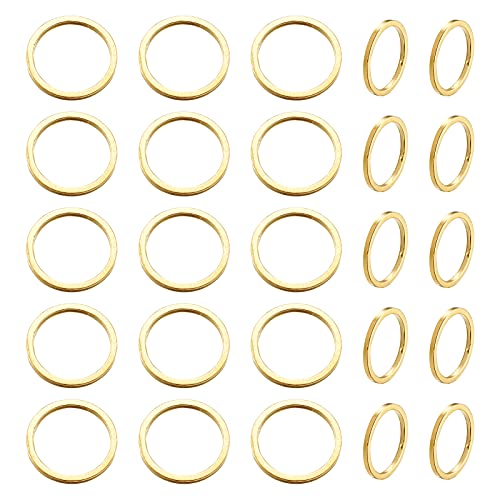 Craftdady 50 Stück Messing Mehrzweck-O-Ring 30 mm hohle Charms Anhänger für Ohrringe, Halsketten, Armbänder, Kreationen Harz DIY (Gold) von Craftdady