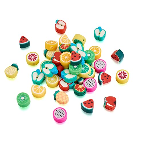 Craftdady 50 Stück Polymer-Ton-Perlen, handgefertigt, Obst-Thema, lose Zwischenperlen, Traube, Zitrone, Kiwi, Heishi Perlen für Armband, Schmuckherstellung, Loch: 1,5 mm Craftdady 50 Stück Polymer-Ton-Perlen, handgefertigt, Obst-Thema, lose Zwischenperlen, Traube, Zitrone, Kiwi, Heishi Perlen für Armband, Schmuckherstellung, Loch: 1,5 mm von Craftdady