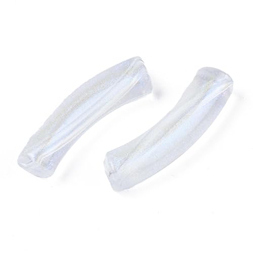 Craftdady 50 Stück gebogene Röhrenperlen im Opal-Stil Glitzerpulver gebogene Acrylröhrenperlen für DIY klobige Armreifen, Stretch-Armbänder, Schmuckherstellung, Transparentes Glitzerpuder Craftdady 50 Stück gebogene Röhrenperlen im Opal-Stil Glitzerpulver gebogene Acrylröhrenperlen für DIY klobige Armreifen, Stretch-Armbänder, Schmuckherstellung, Transparentes Glitzerpuder von Craftdady