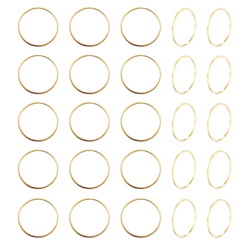 Craftdady 50 Stück offene Lünette Charm-Verbindungsstücke 20 mm Kreis Charm Glieder Ohrringe Schmuck Fundstücke (Gold) von Craftdady