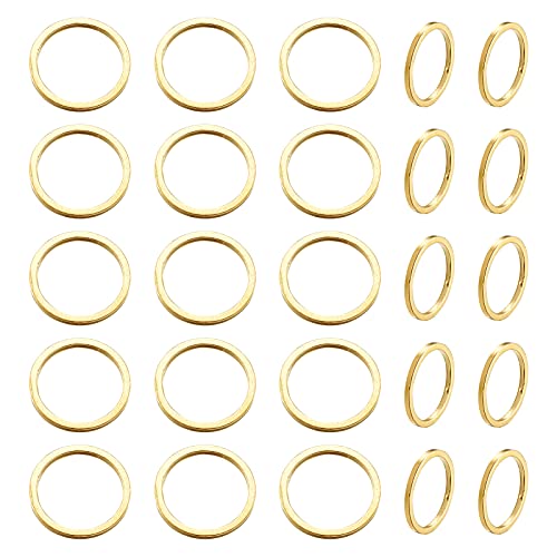 Craftdady 50 Stück offene Lünette Charm-Verbindungsstücke 20 mm Kreis Charm Glieder Ohrringe Schmuck Fundstücke (Gold) von Craftdady