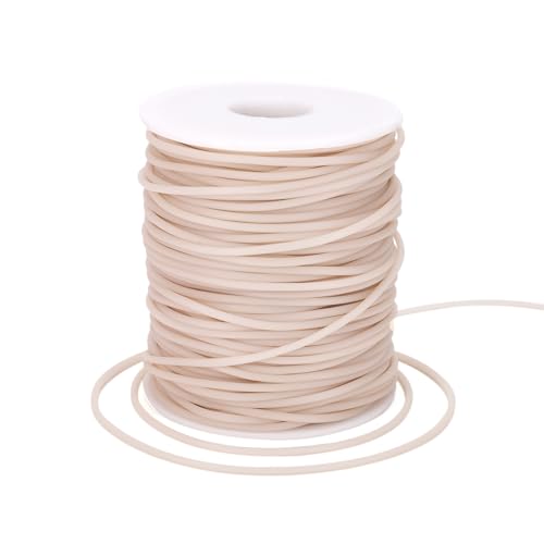 Craftdady 50 m hohles Rohr, PVC-Gummikordel, Gummischlauch, Kordel umwickelt, für Memory-Draht, Halskette, Armband, Stricken, Hellbraun von Craftdady