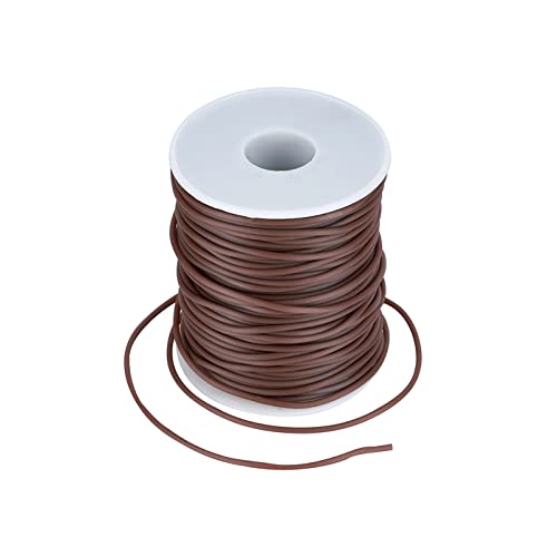 Craftdady 50 m hohles Rohr, PVC-Gummikordel, Gummischlauch, Kordel umwickelt für Memory-Draht, Halskette, Armband, Stricken, Sattelbraun von Craftdady