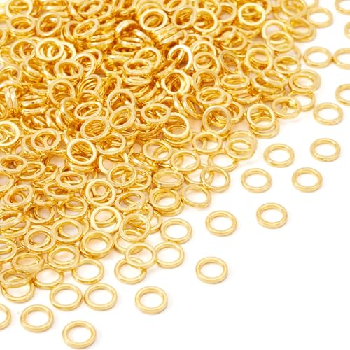 Craftdady 500 Stück 18 Gauge goldene runde Ringe 7 mm gelötet geschlossene Binderinge für Schmuckhandwerk von Craftdady