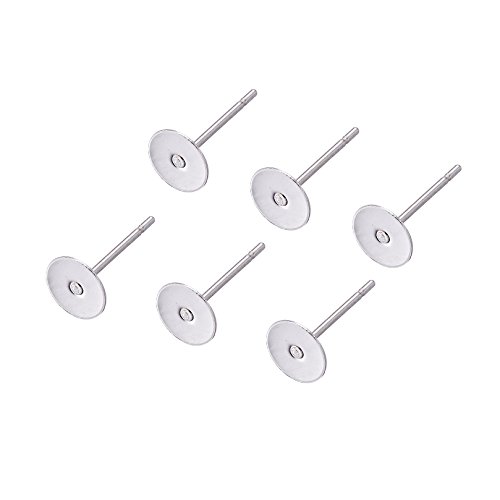Craftdady 500 Stück 6 mm flache Edelstahl-Ohrringstäbe für die Schmuckherstellung Craftdady 500 Stück 6 mm flache Edelstahl-Ohrringstäbe für die Schmuckherstellung von Craftdady