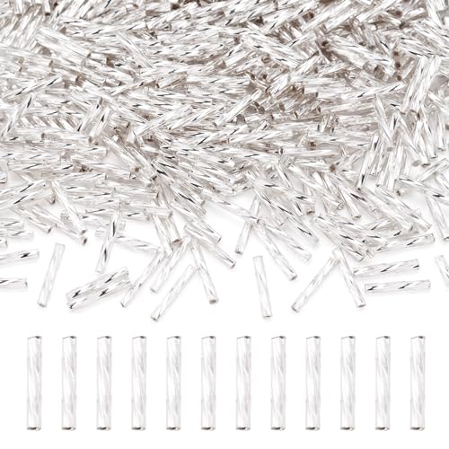Craftdady 555 Stück Röhren-Glasperlen, 12 mm, weiß, gedrehte Abstandsperlen für Handwerk, Perlen, Halsketten, Armbänder, Ohrringe, Schmuckherstellung, Loch: 0,5 mm Craftdady 555 Stück Röhren-Glasperlen, 12 mm, weiß, gedrehte Abstandsperlen für Handwerk, Perlen, Halsketten, Armbänder, Ohrringe, Schmuckherstellung, Loch: 0,5 mm von Craftdady