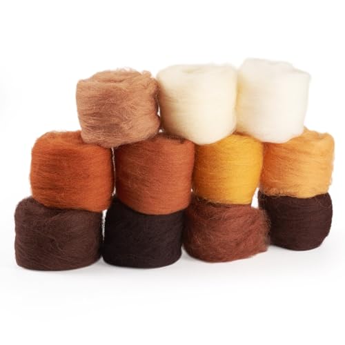 Craftdady 55G Nadelfilzwolle Roving Naturfaser Wolle Garn Rotationsfilz Spinning Brownish Tinge für Handspinnen Wollfilzen DIY Bastelmaterialien Craftdady 55G Nadelfilzwolle Roving Naturfaser Wolle Garn Rotationsfilz Spinning Brownish Tinge für Handspinnen Wollfilzen DIY Bastelmaterialien von Craftdady