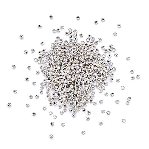 Craftdady 420 Stück silberne kleine runde Kugel-Abstandsperlen, 2,5 mm, glatte Rondelle-Charms, lose Perlen für DIY-Schmuckherstellung, Loch: 1,2 mm Craftdady 420 Stück silberne kleine runde Kugel-Abstandsperlen, 2,5 mm, glatte Rondelle-Charms, lose Perlen für DIY-Schmuckherstellung, Loch: 1,2 mm von Craftdady