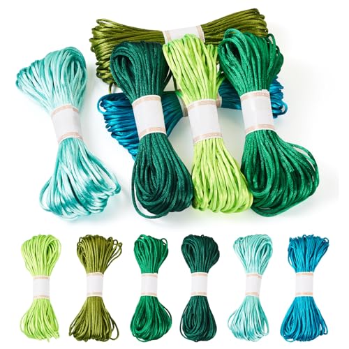Craftdady 6 Bündel Stickgarn, Kreuzstich, Stickgarne, 3 mm, Freundschaftsarmband, buntes Bastelgarn, Polyesterfaden, Stichgarne von Craftdady