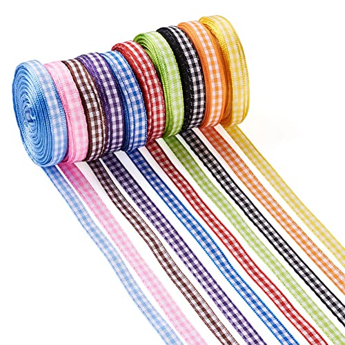 Craftdady 6 mm kariertes Band, gewebter Rand, kariert, 100 m, 10 Farben, Gingham-Band zum Verpacken von Geschenkverpackungen, Nähen und Haarschleifen, 10 Farben Craftdady 6 mm kariertes Band, gewebter Rand, kariert, 100 m, 10 Farben, Gingham-Band zum Verpacken von Geschenkverpackungen, Nähen und Haarschleifen, 10 Farben von Craftdady