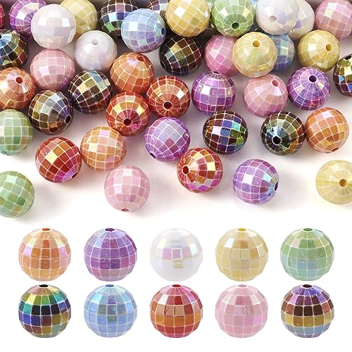 Craftdady 60 Stück 15,5 mm facettierte Regenbogen-Acrylperlen, 10 Farben, Discokugelperlen, schillernd, klobig, Kaugummi-Perlen für Bastelarbeiten, Stifte, DIY-Schmuckherstellung Craftdady 60 Stück 15,5 mm facettierte Regenbogen-Acrylperlen, 10 Farben, Discokugelperlen, schillernd, klobig, Kaugummi-Perlen für Bastelarbeiten, Stifte, DIY-Schmuckherstellung von Craftdady