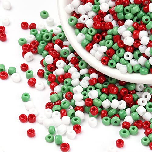 Craftdady 6500 Stück 8/0 Glas-Rocailles, 3 mm, kleine Pony-Rondelle-Perlen, tschechische Glas-Abstandhalter, weiß, rot, grün, für DIY, Basteln, Schmuck, Fingerringherstellung Craftdady 6500 Stück 8/0 Glas-Rocailles, 3 mm, kleine Pony-Rondelle-Perlen, tschechische Glas-Abstandhalter, weiß, rot, grün, für DIY, Basteln, Schmuck, Fingerringherstellung von Craftdady