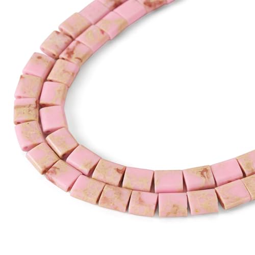 Craftdady 69 Stück 2-Loch-Jaspis-Steinperlen, rosa, rechteckig, Tila-Rocailles, 5 mm, flache Edelsteinperlen, lose Abstandshalter, Perlen für Bastelarbeiten, Ohrringe, Armbänder, Halsketten Craftdady 69 Stück 2-Loch-Jaspis-Steinperlen, rosa, rechteckig, Tila-Rocailles, 5 mm, flache Edelsteinperlen, lose Abstandshalter, Perlen für Bastelarbeiten, Ohrringe, Armbänder, Halsketten von Craftdady