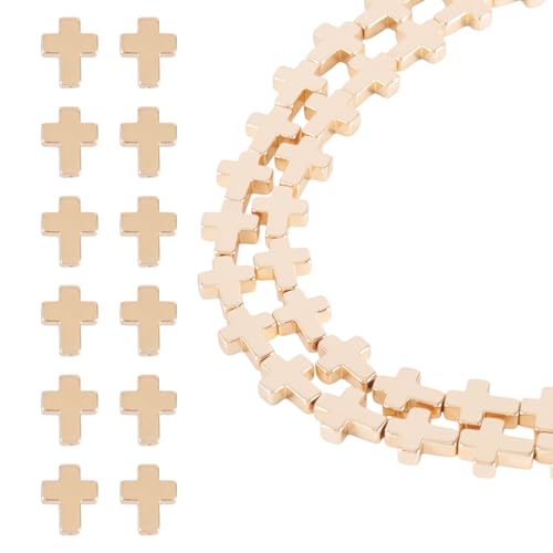Craftdady 80 Stück synthetische Häma-Perlen für Schmuckherstellung, leicht vergoldet, Kruzifix-Abstandshalter, kleine Osterkreuz-Perlen für selbstgemachte Ohrringe, Halsketten, Armbänder Craftdady 80 Stück synthetische Häma-Perlen für Schmuckherstellung, leicht vergoldet, Kruzifix-Abstandshalter, kleine Osterkreuz-Perlen für selbstgemachte Ohrringe, Halsketten, Armbänder von Craftdady