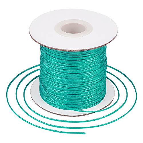 Craftdady 80 Yards/Rolle, 1 mm, rund, gewachst, Polyesterschnur, Perlenschnur, Spule für Schmuckherstellung, mittelgroß, Seegrün Craftdady 80 Yards/Rolle, 1 mm, rund, gewachst, Polyesterschnur, Perlenschnur, Spule für Schmuckherstellung, mittelgroß, Seegrün von Craftdady