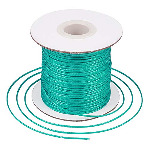 Craftdady 85 Yards/Rolle 1 mm runde gewachste Polyesterschnur Faden Perlenschnur Spule für Schmuckherstellung, MediumSeaGreen von Craftdady