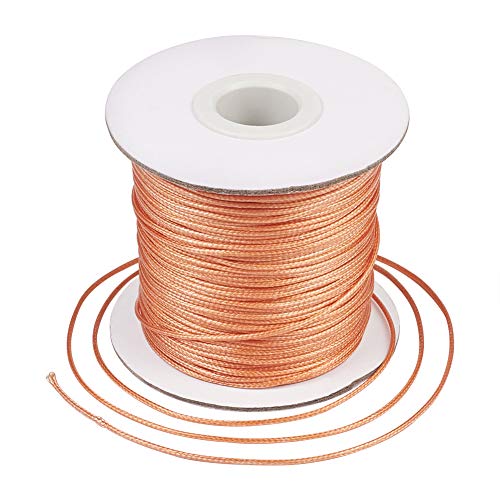 Craftdady 80 Yards/Rolle, 1 mm, rund, gewachst, Polyesterschnur, Perlenschnur, Spule für Schmuckherstellung, Koralle von Craftdady