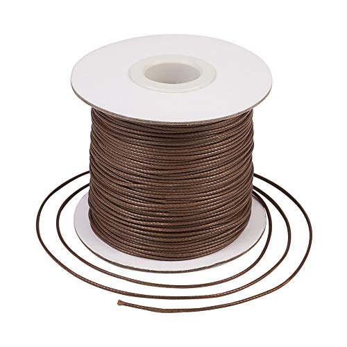 Craftdady Kumihimo gewachste Polyesterschnur für Perlenschnur, chinesische Knotenschnur, geflochtenes Garn für Makramee-Armbänder, Schmuckherstellung, 80 m/Rolle, 1 mm, Sienna von Craftdady