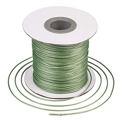 Craftdady 80 Yards/Rolle, koreanische gewachste Polyesterschnur für geflochtene Schmuckherstellung, 1 mm, Dunkelmeergrün von Craftdady