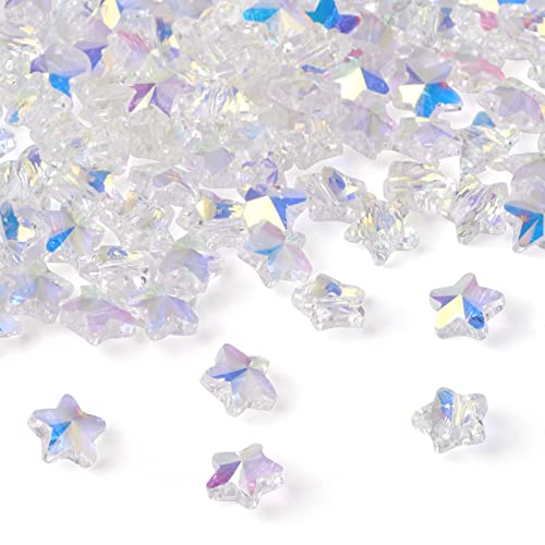 Craftdady 84 Stück facettierte Glas-Stern-Abstandshalterperlen, transparenter Kristall, kleine himmlische Stern, lose Perlen, 8 x 8 mm, für Armband, Schmuck, Basteln, Loch: 1,2 mm Craftdady 84 Stück facettierte Glas-Stern-Abstandshalterperlen, transparenter Kristall, kleine himmlische Stern, lose Perlen, 8 x 8 mm, für Armband, Schmuck, Basteln, Loch: 1,2 mm von Craftdady