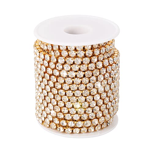 Craftdady 9,1 m lange Kristall-Strass-Kette zum Basteln, Diamantbesatz, silberfarbene Strass-Cup-Ketten für Kleidung, Schmuckherstellung, Hochzeit, goldfarben Craftdady 9,1 m lange Kristall-Strass-Kette zum Basteln, Diamantbesatz, silberfarbene Strass-Cup-Ketten für Kleidung, Schmuckherstellung, Hochzeit, goldfarben von Craftdady