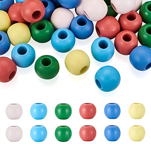 Craftdady 90 Stück 6 Farben Holzperlen rund 25 mm großes Loch Makramee Handwerk Abstandshalter für Dreadlock Haar Zopf Girlande Weihnachten Heimdekoration Loch: 10 mm Craftdady 90 Stück 6 Farben Holzperlen rund 25 mm großes Loch Makramee Handwerk Abstandshalter für Dreadlock Haar Zopf Girlande Weihnachten Heimdekoration Loch: 10 mm von Craftdady