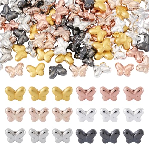 Craftdady 90 Stück galvanisierte Glasperlen mit Insekten, lose Perlen, rosa, gelb, schwarz, Schmetterlinge, lose Perlen, kleine süße Glasperlen für DIY-Armbänder, Halsketten Craftdady 90 Stück galvanisierte Glasperlen mit Insekten, lose Perlen, rosa, gelb, schwarz, Schmetterlinge, lose Perlen, kleine süße Glasperlen für DIY-Armbänder, Halsketten von Craftdady