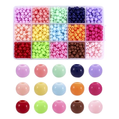 Craftdady 900 Stück runde, undurchsichtige Acrylperlen, 6 mm, Kaugummi-Abstandshalter, bunte Acrylperlen für Valentinstag, Schmuckherstellung, DIY, Armband, Ohrringe, Handwerk Craftdady 900 Stück runde, undurchsichtige Acrylperlen, 6 mm, Kaugummi-Abstandshalter, bunte Acrylperlen für Valentinstag, Schmuckherstellung, DIY, Armband, Ohrringe, Handwerk von Craftdady
