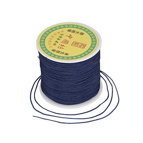 Craftdady 91,4 m, 0,8 mm Nylonschnur, geflochtenes Perlenfaden, chinesisches Knoten, Makramee-Seil, Schnur für DIY-Armbänder, Halsketten, Schmuckherstellung, Preußischblau von Craftdady