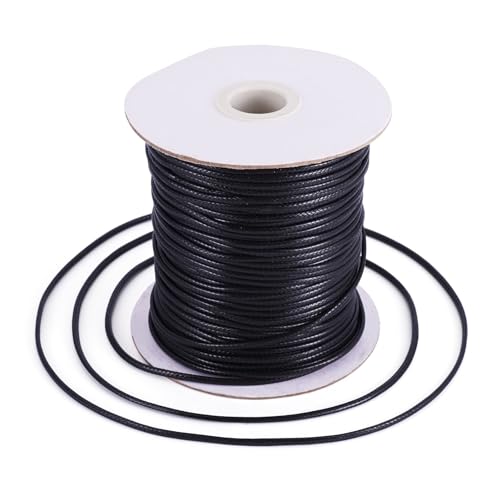 Craftdady 91,4 m schwarze, geflochtene, gewachste Schnur, 2 mm, Kunstleder, Polyester, gewachst, für selbstgemachte Halsketten, Armbänder, Schmuckherstellung Craftdady 91,4 m schwarze, geflochtene, gewachste Schnur, 2 mm, Kunstleder, Polyester, gewachst, für selbstgemachte Halsketten, Armbänder, Schmuckherstellung von Craftdady
