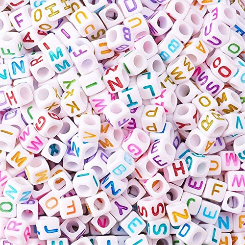 Craftdady Acryl-Buchstaben-Perlen A-Z, Weiß und Bunt, Initiale, Alphabet, Großes Loch, Europäische Perlen für DIY, Freundschaftsarmband, Schmuckherstellung, 260 Stück Craftdady Acryl-Buchstaben-Perlen A-Z, Weiß und Bunt, Initiale, Alphabet, Großes Loch, Europäische Perlen für DIY, Freundschaftsarmband, Schmuckherstellung, 260 Stück von Craftdady