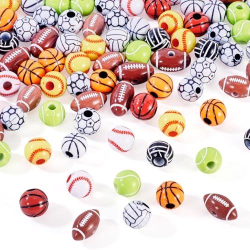 Craftdady Acryl-Perlen mit Sportmotiven, Basketball, Rugby, Volleyball, Baseball, Fußball, Tennis, Abstandshalter, niedliches Sport-Armband, Perlen, 9–18 mm, für Bastelarbeiten, Ohrringe Craftdady Acryl-Perlen mit Sportmotiven, Basketball, Rugby, Volleyball, Baseball, Fußball, Tennis, Abstandshalter, niedliches Sport-Armband, Perlen, 9–18 mm, für Bastelarbeiten, Ohrringe von Craftdady