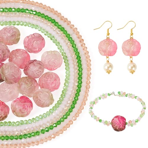 Craftdady Acrylperlen mit rosa Rose, 4 mm, Doppelkegel, Kristallglasperlen, lose Abstandshalter, Rocailles-Perlen für selbstgemachte Frauen, Schmuckherstellung, Armband, Ohrringe, Valentinstag Craftdady Acrylperlen mit rosa Rose, 4 mm, Doppelkegel, Kristallglasperlen, lose Abstandshalter, Rocailles-Perlen für selbstgemachte Frauen, Schmuckherstellung, Armband, Ohrringe, Valentinstag von Craftdady