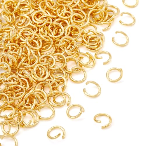 Craftdady Binderinge aus Edelstahl, 7 mm, stark, offen, goldfarben, Verbindungsstück für Schmuck, Halsketten, Ohrringe, Basteln, 200 Stück Craftdady Binderinge aus Edelstahl, 7 mm, stark, offen, goldfarben, Verbindungsstück für Schmuck, Halsketten, Ohrringe, Basteln, 200 Stück von Craftdady