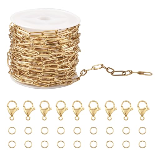 Craftdady Büroklammerketten, Schmuckherstellung, Ketten-Set mit Verschlüssen, Biegeringen, modische stilvolle Kabelkette für DIY-Halsketten, Armbänder, Handwerk, 4,5 m Craftdady Büroklammerketten, Schmuckherstellung, Ketten-Set mit Verschlüssen, Biegeringen, modische stilvolle Kabelkette für DIY-Halsketten, Armbänder, Handwerk, 4,5 m von Craftdady