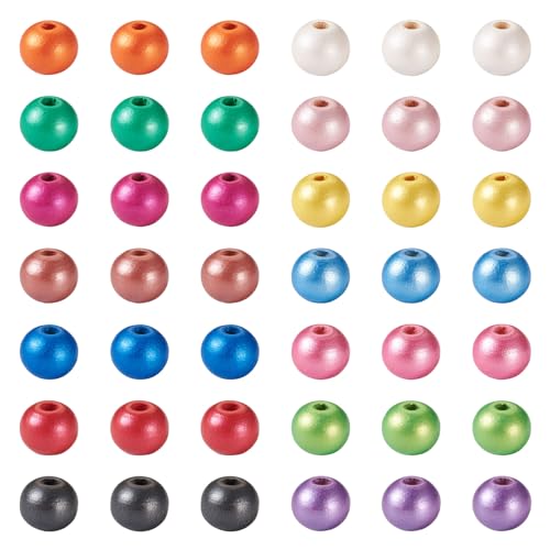 Craftdady Bunte Holzperlen, 10 mm, 280 Stück, runde Makramee-Perlen, 14 Farben, farbige Kugel-Abstandshalter, Großpackung für Bastelarbeiten, Girlanden, Schmuckherstellungszubehör Craftdady Bunte Holzperlen, 10 mm, 280 Stück, runde Makramee-Perlen, 14 Farben, farbige Kugel-Abstandshalter, Großpackung für Bastelarbeiten, Girlanden, Schmuckherstellungszubehör von Craftdady
