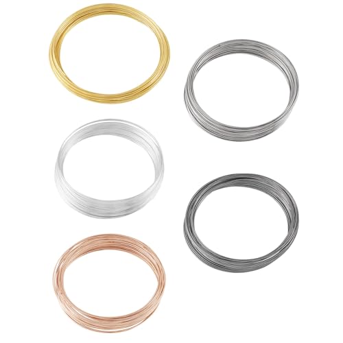 Craftdady CD-WIRE-22G-06 Memory-Draht für Schmuckherstellung, Edelstahl, Gold, Silber, 0,6 mm, 5 Rollen Craftdady CD-WIRE-22G-06 Memory-Draht für Schmuckherstellung, Edelstahl, Gold, Silber, 0,6 mm, 5 Rollen von Craftdady