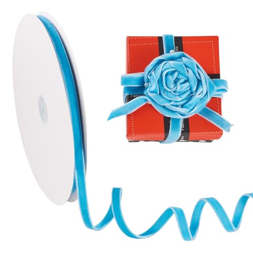Craftdady Doppelseitiges Samtband, 10 mm, Beflockung, Bastelband, dekorative Samtbänder für Geschenkverpackungen, Schleifen, Kleidung, Accessoires, Himmelblau, 20 Meter Craftdady Doppelseitiges Samtband, 10 mm, Beflockung, Bastelband, dekorative Samtbänder für Geschenkverpackungen, Schleifen, Kleidung, Accessoires, Himmelblau, 20 Meter von Craftdady