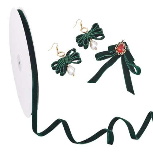 Craftdady Doppelseitiges Samtband, 10 mm breit, feine Samtbänder zum Verpacken von Geschenken, Blumenstrauß, Verpackung, Dunkelgrün, 20 Meter Craftdady Doppelseitiges Samtband, 10 mm breit, feine Samtbänder zum Verpacken von Geschenken, Blumenstrauß, Verpackung, Dunkelgrün, 20 Meter von Craftdady