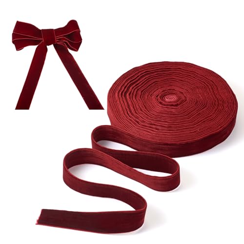 Craftdady Doppelseitiges Samtband, 2,5 cm, für handgefertigte Ornamente, Pakete, Blumensträuße, Verpackung, Schleife, Knoten, Weihnachtsdekoration, 12,5 m, Dunkelrot Craftdady Doppelseitiges Samtband, 2,5 cm, für handgefertigte Ornamente, Pakete, Blumensträuße, Verpackung, Schleife, Knoten, Weihnachtsdekoration, 12,5 m, Dunkelrot von Craftdady