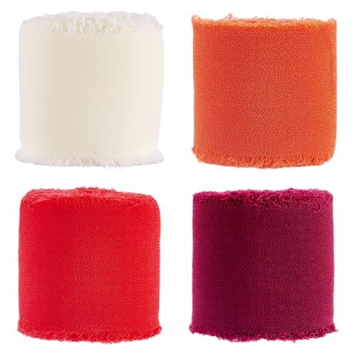 Craftdady Drahtband mit unbearbeitetem Rand, 25,6 m, 38 mm, ausgefranstes Polyesterband, handgefertigt, Fransenbänder zum Verpacken von Geschenken, Bekleidungszubehör, Rot Craftdady Drahtband mit unbearbeitetem Rand, 25,6 m, 38 mm, ausgefranstes Polyesterband, handgefertigt, Fransenbänder zum Verpacken von Geschenken, Bekleidungszubehör, Rot von Craftdady